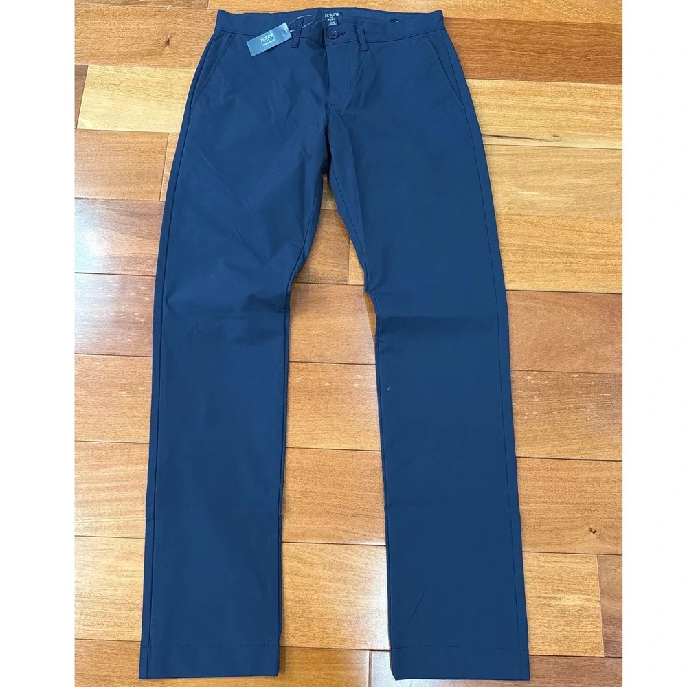 NWT J.Crew Tech Pant Mens Navy Blue Slim Fit Flex Stretch 29x32